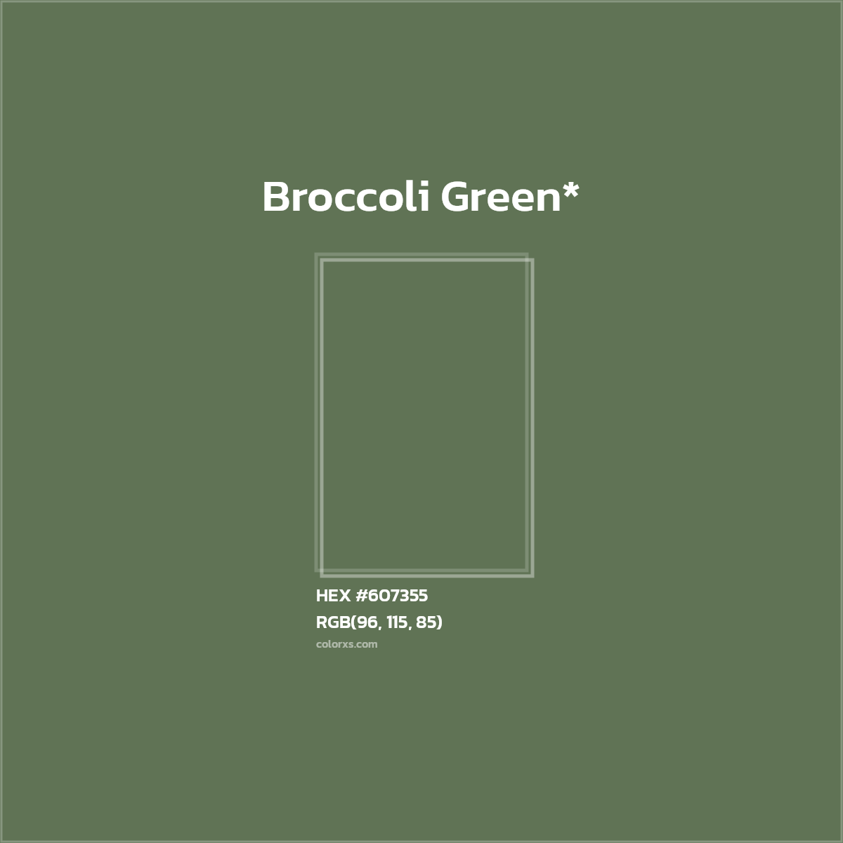 #607355 hex color. RGB, RYB, CMYK, HSL, HSV codes and color conversions. Matching color names, palettes, paints.