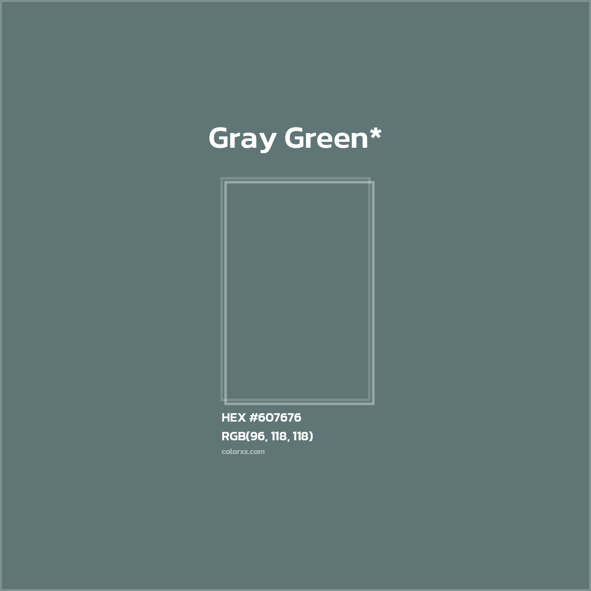 #607676 hex color. RGB, RYB, CMYK, HSL, HSV codes and color conversions. Matching color names, palettes, paints.