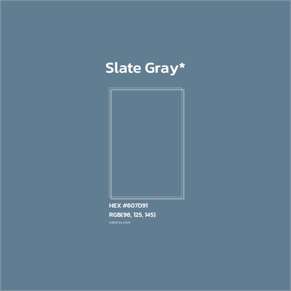 #607D91 hex color. RGB, RYB, CMYK, HSL, HSV codes and color conversions. Matching color names, palettes, paints.