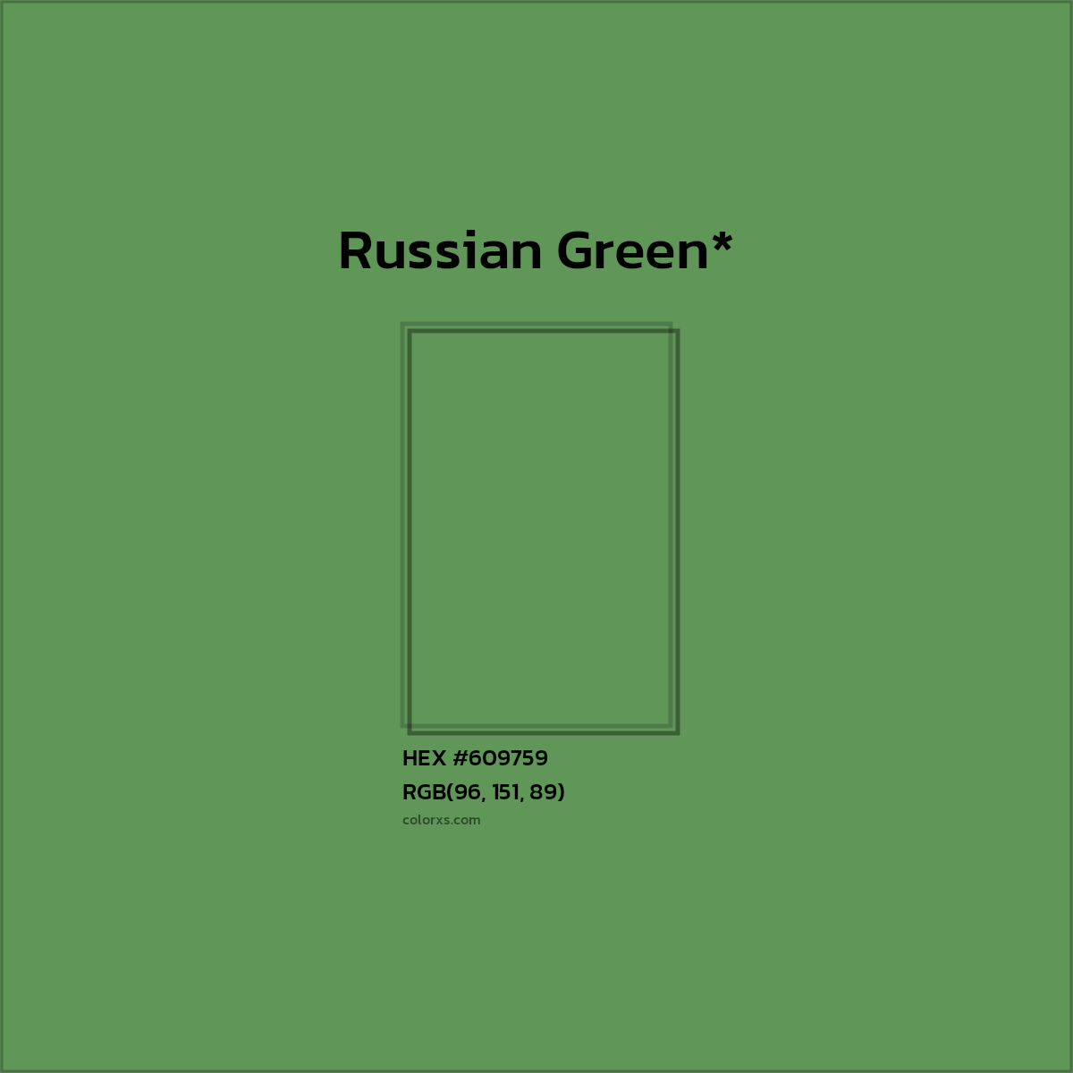 #609759 hex color. RGB, RYB, CMYK, HSL, HSV codes and color conversions. Matching color names, palettes, paints.