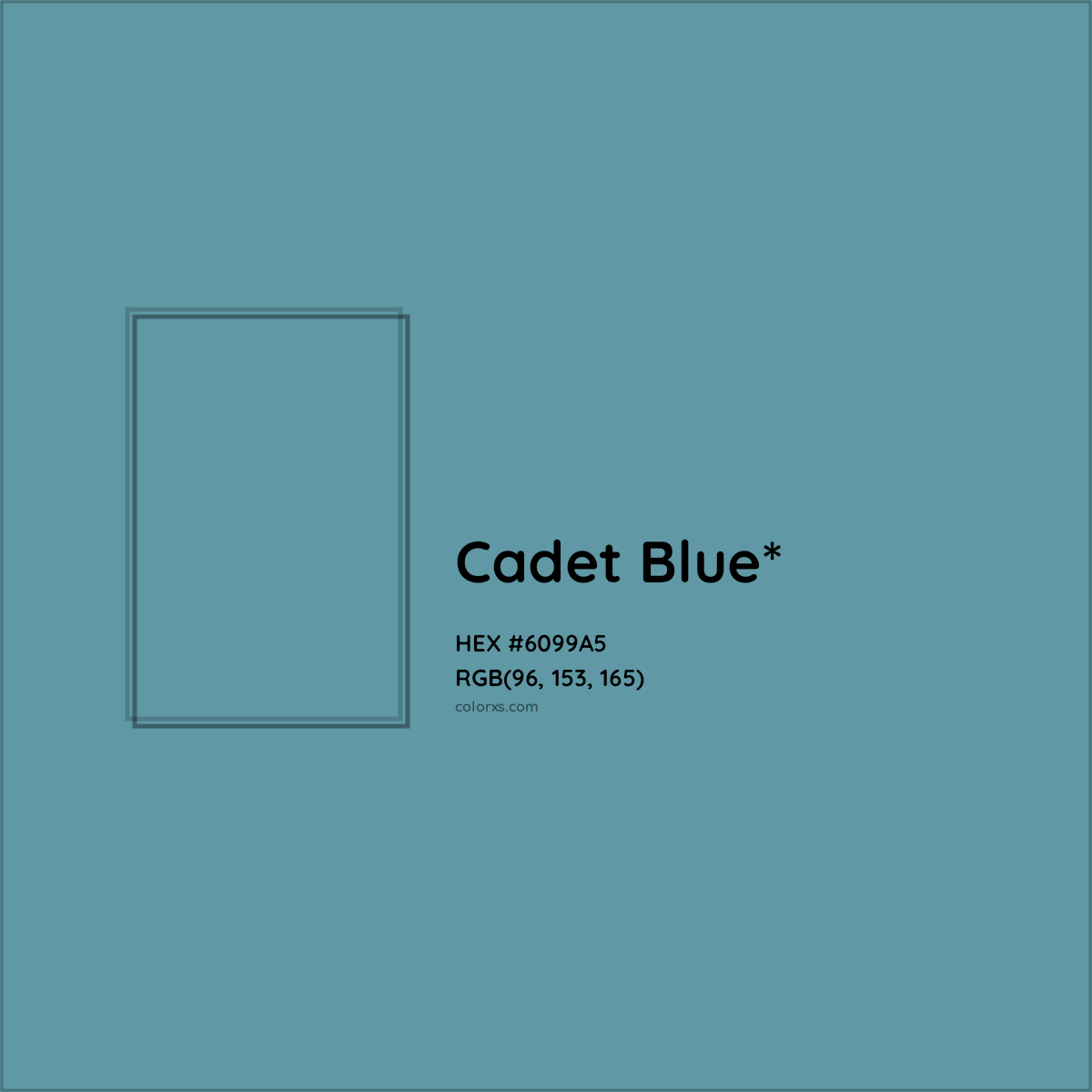 #6099A5 hex color. RGB, RYB, CMYK, HSL, HSV codes and color conversions. Matching color names, palettes, paints.