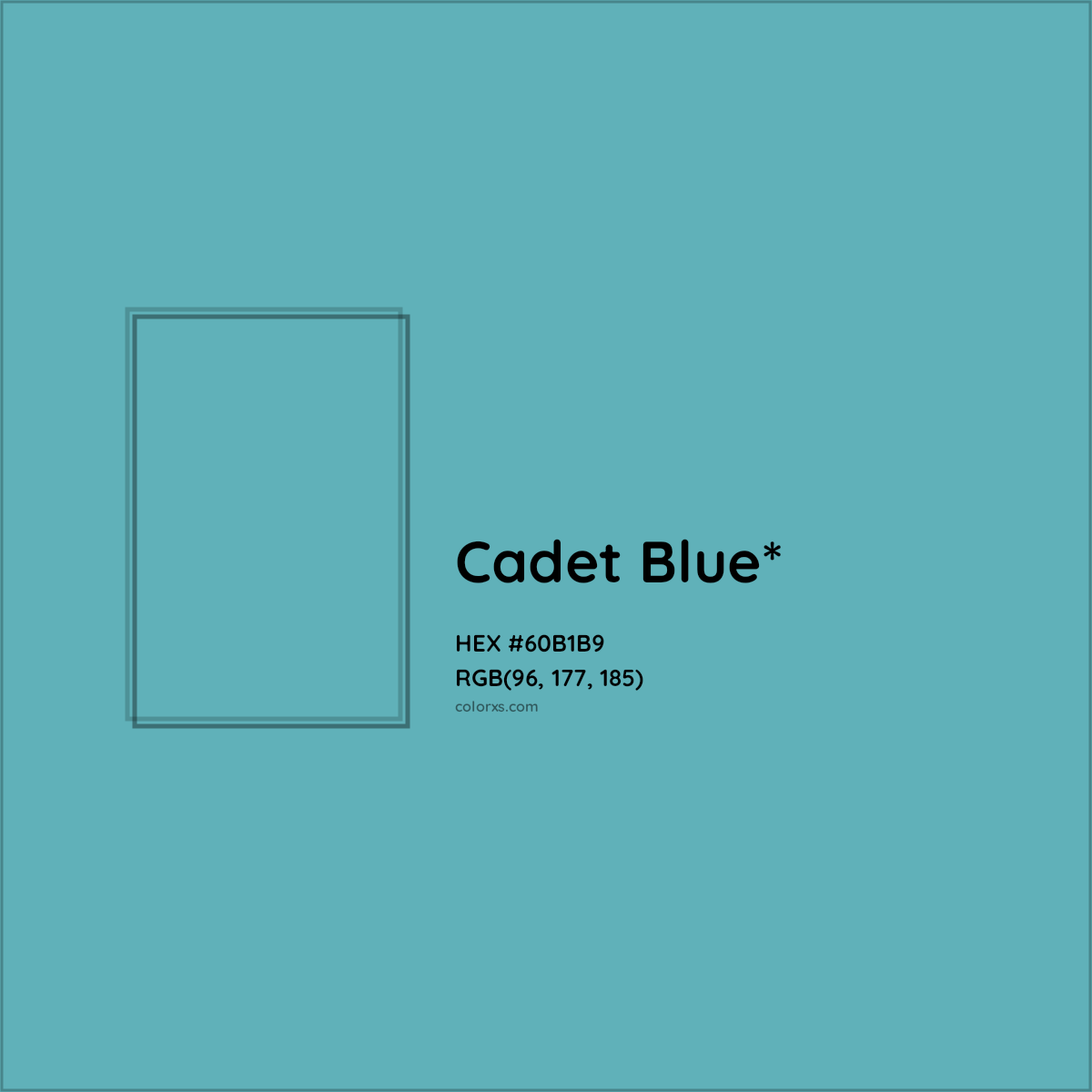 #60B1B9 hex color. RGB, RYB, CMYK, HSL, HSV codes and color conversions. Matching color names, palettes, paints.