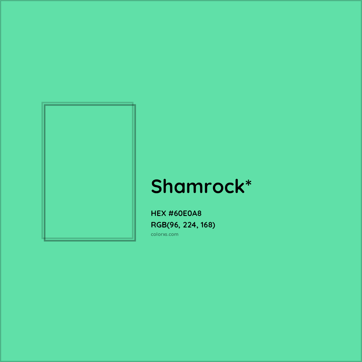 #60E0A8 hex color. RGB, RYB, CMYK, HSL, HSV codes and color conversions. Matching color names, palettes, paints.