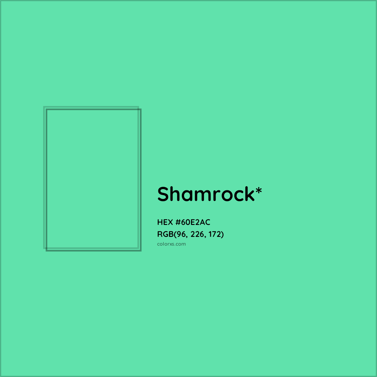 #60E2AC hex color. RGB, RYB, CMYK, HSL, HSV codes and color conversions. Matching color names, palettes, paints.