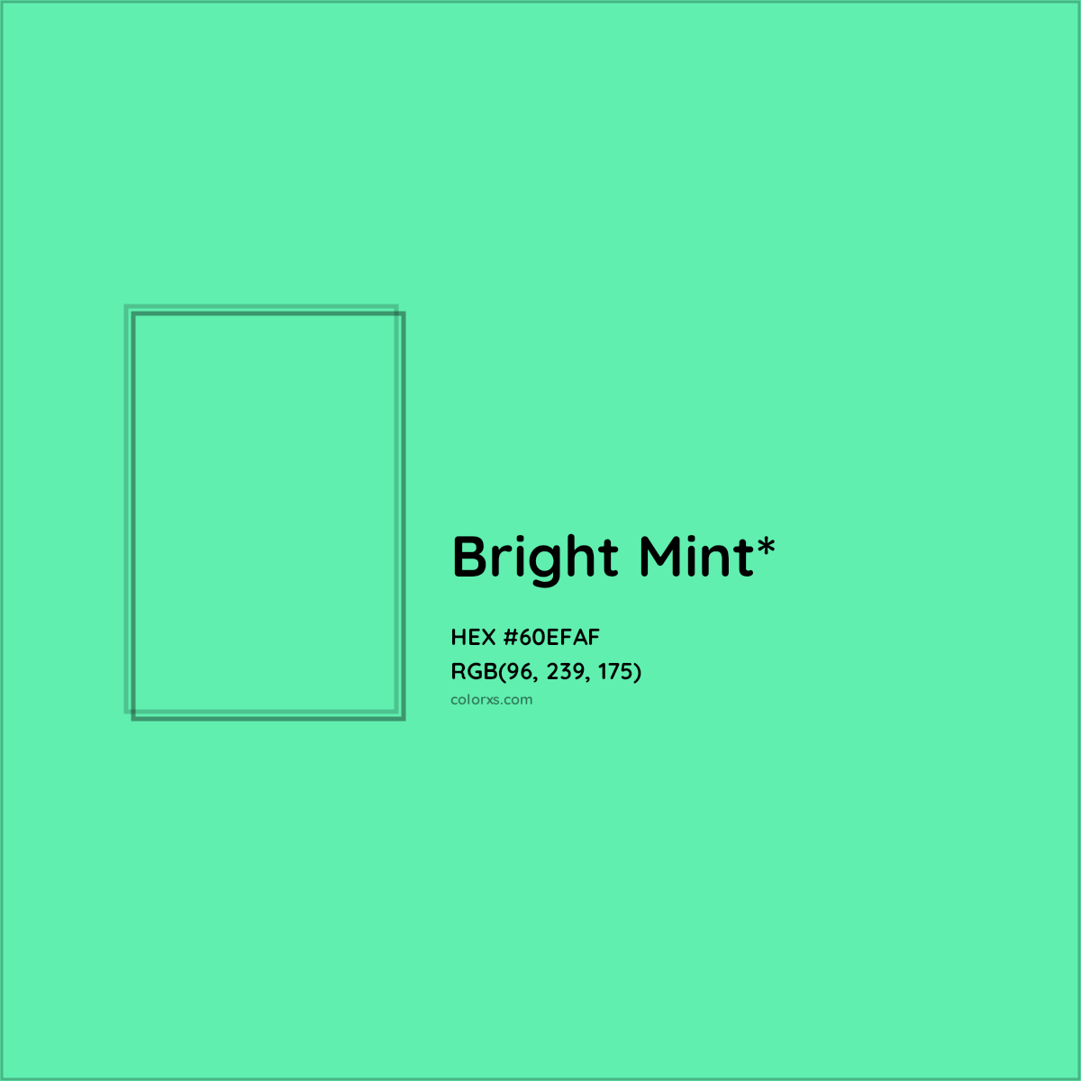 #60EFAF hex color. RGB, RYB, CMYK, HSL, HSV codes and color conversions. Matching color names, palettes, paints.