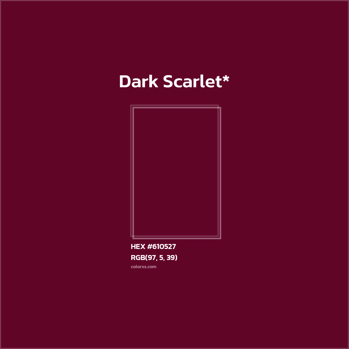 #610527 hex color. RGB, RYB, CMYK, HSL, HSV codes and color conversions. Matching color names, palettes, paints.