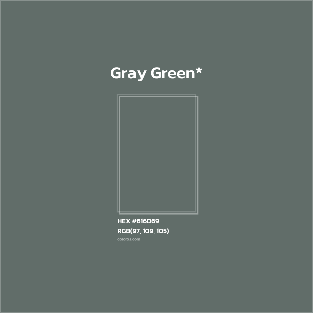 #616D69 hex color. RGB, RYB, CMYK, HSL, HSV codes and color conversions. Matching color names, palettes, paints.
