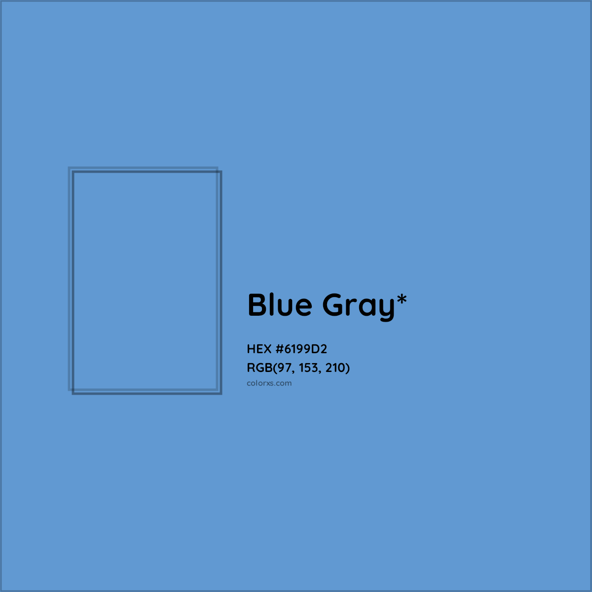 #6199D2 hex color. RGB, RYB, CMYK, HSL, HSV codes and color conversions. Matching color names, palettes, paints.