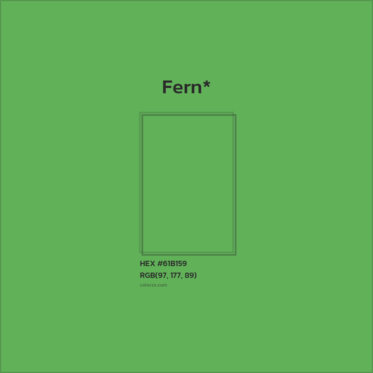 #61B159 hex color. RGB, RYB, CMYK, HSL, HSV codes and color conversions. Matching color names, palettes, paints.