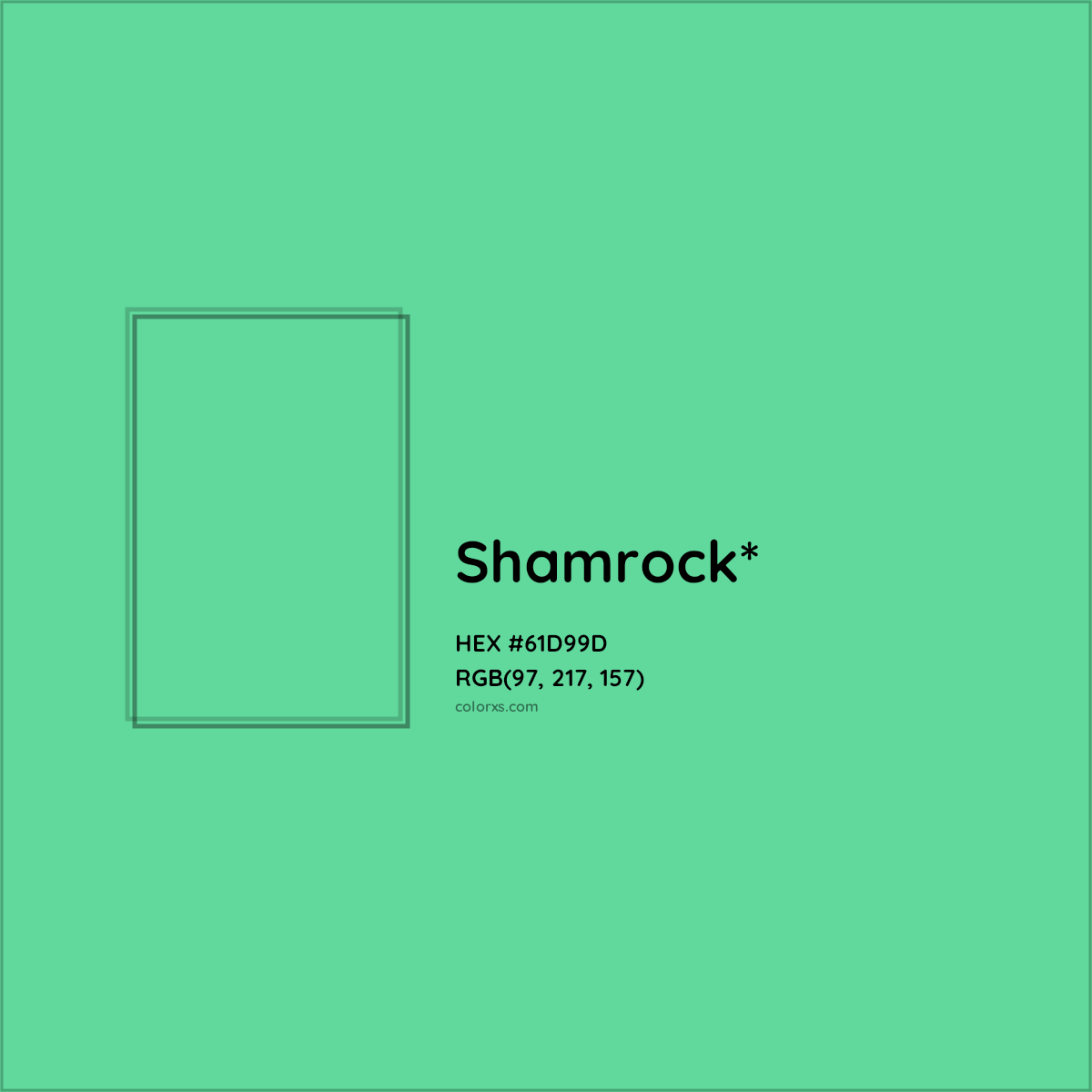 #61D99D hex color. RGB, RYB, CMYK, HSL, HSV codes and color conversions. Matching color names, palettes, paints.