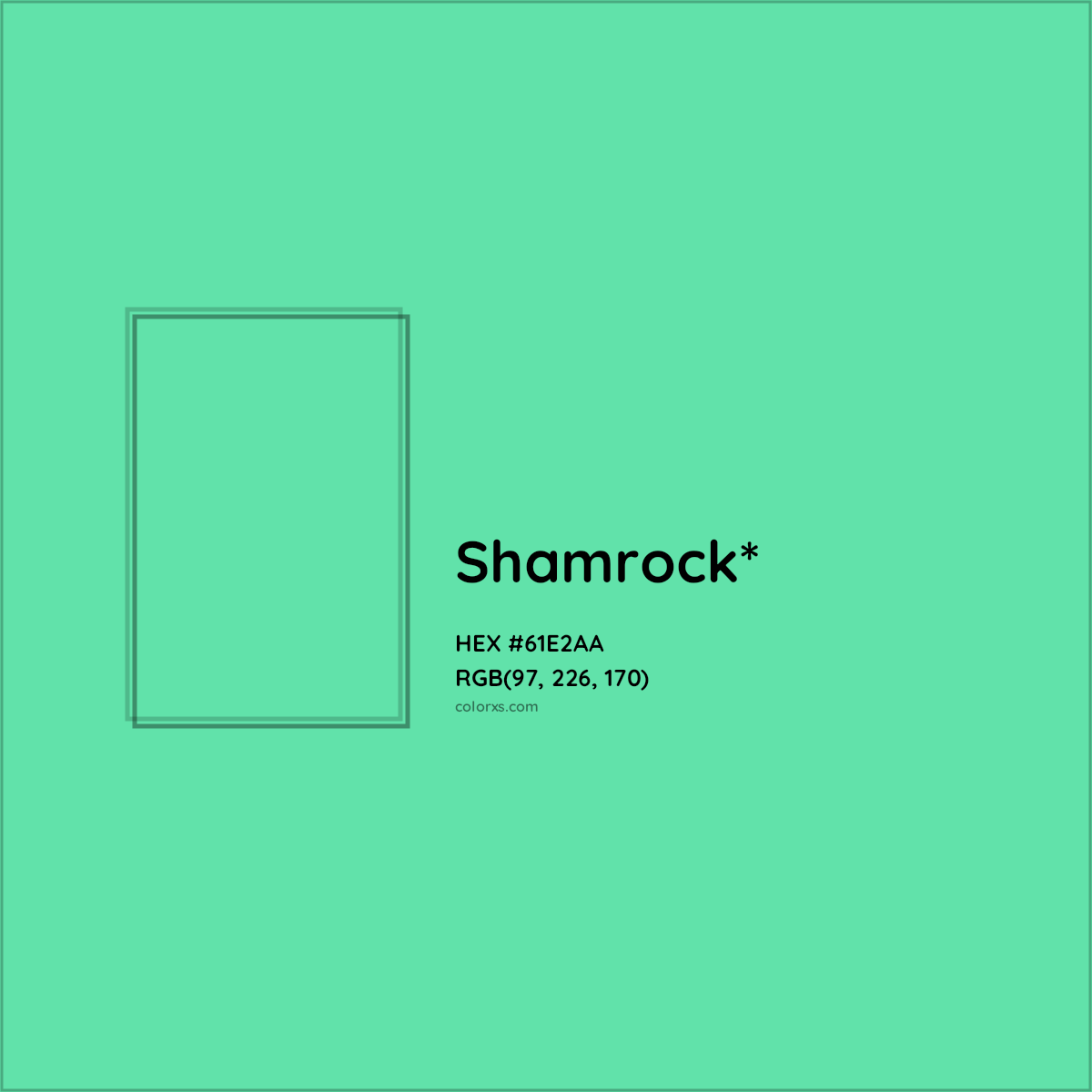 #61E2AA hex color. RGB, RYB, CMYK, HSL, HSV codes and color conversions. Matching color names, palettes, paints.