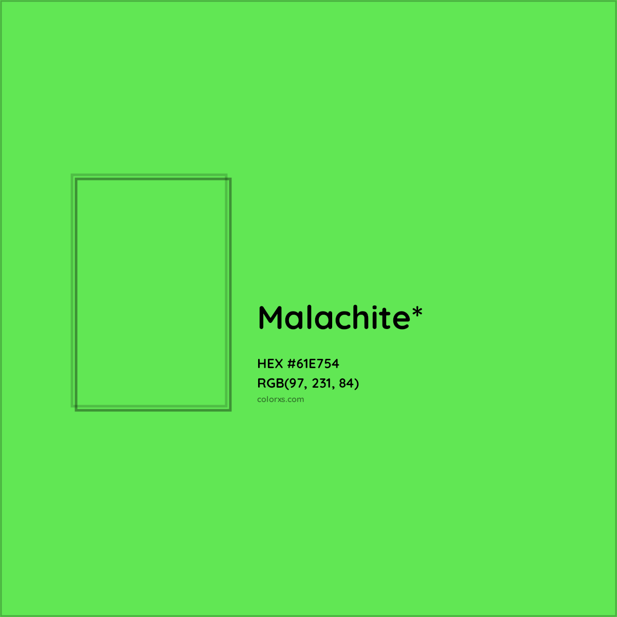 #61E754 hex color. RGB, RYB, CMYK, HSL, HSV codes and color conversions. Matching color names, palettes, paints.