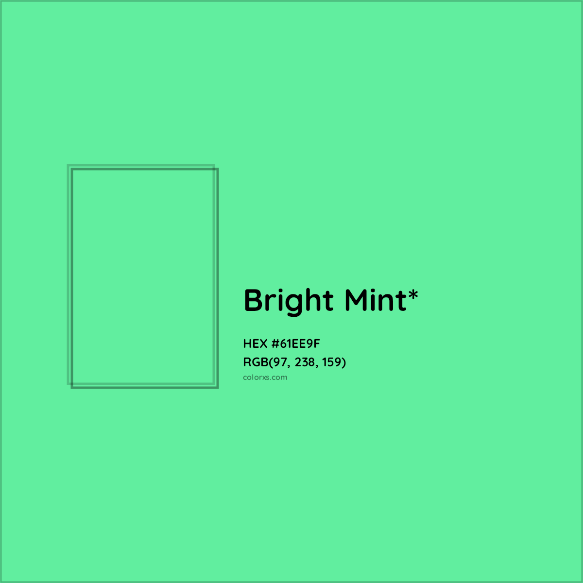 #61EE9F hex color. RGB, RYB, CMYK, HSL, HSV codes and color conversions. Matching color names, palettes, paints.