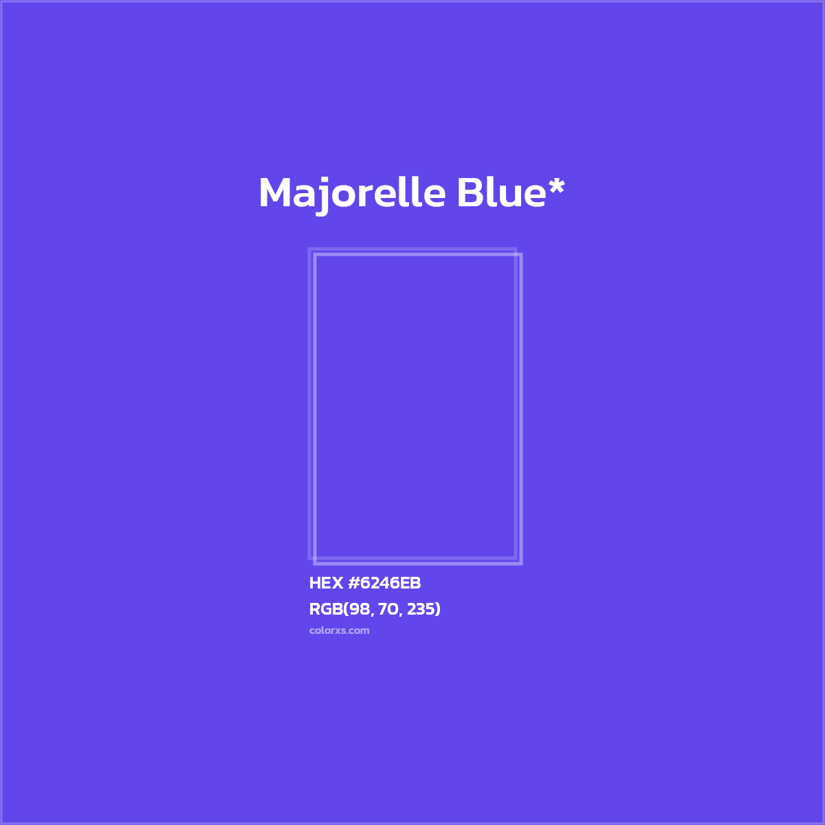 #6246EB hex color. RGB, RYB, CMYK, HSL, HSV codes and color conversions. Matching color names, palettes, paints.