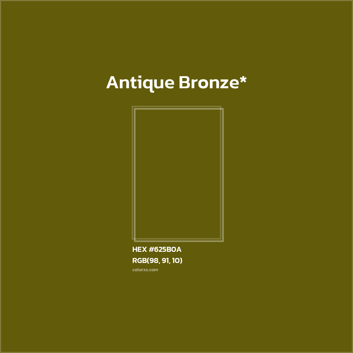 #625B0A hex color. RGB, RYB, CMYK, HSL, HSV codes and color conversions. Matching color names, palettes, paints.