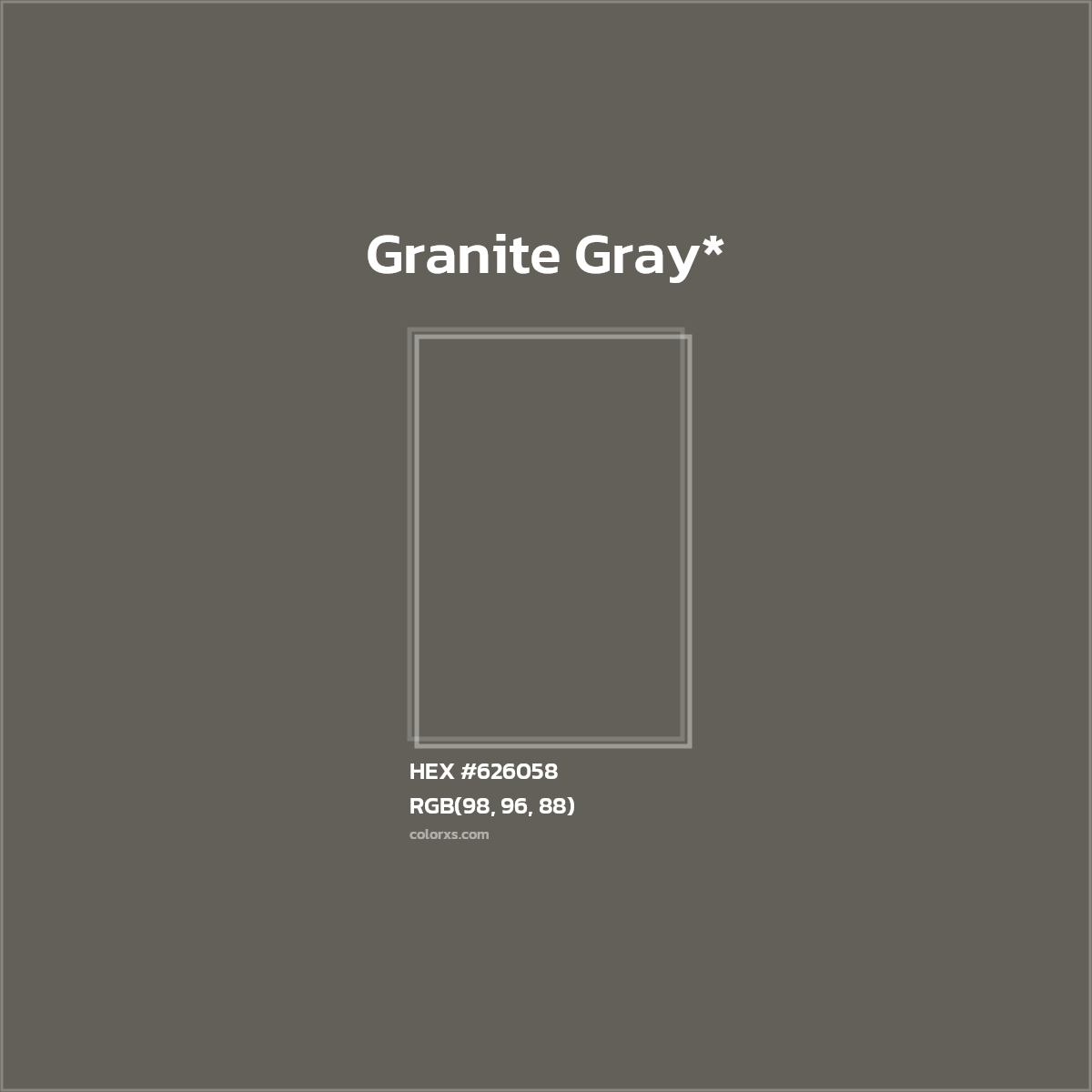 #626058 hex color. RGB, RYB, CMYK, HSL, HSV codes and color conversions. Matching color names, palettes, paints.