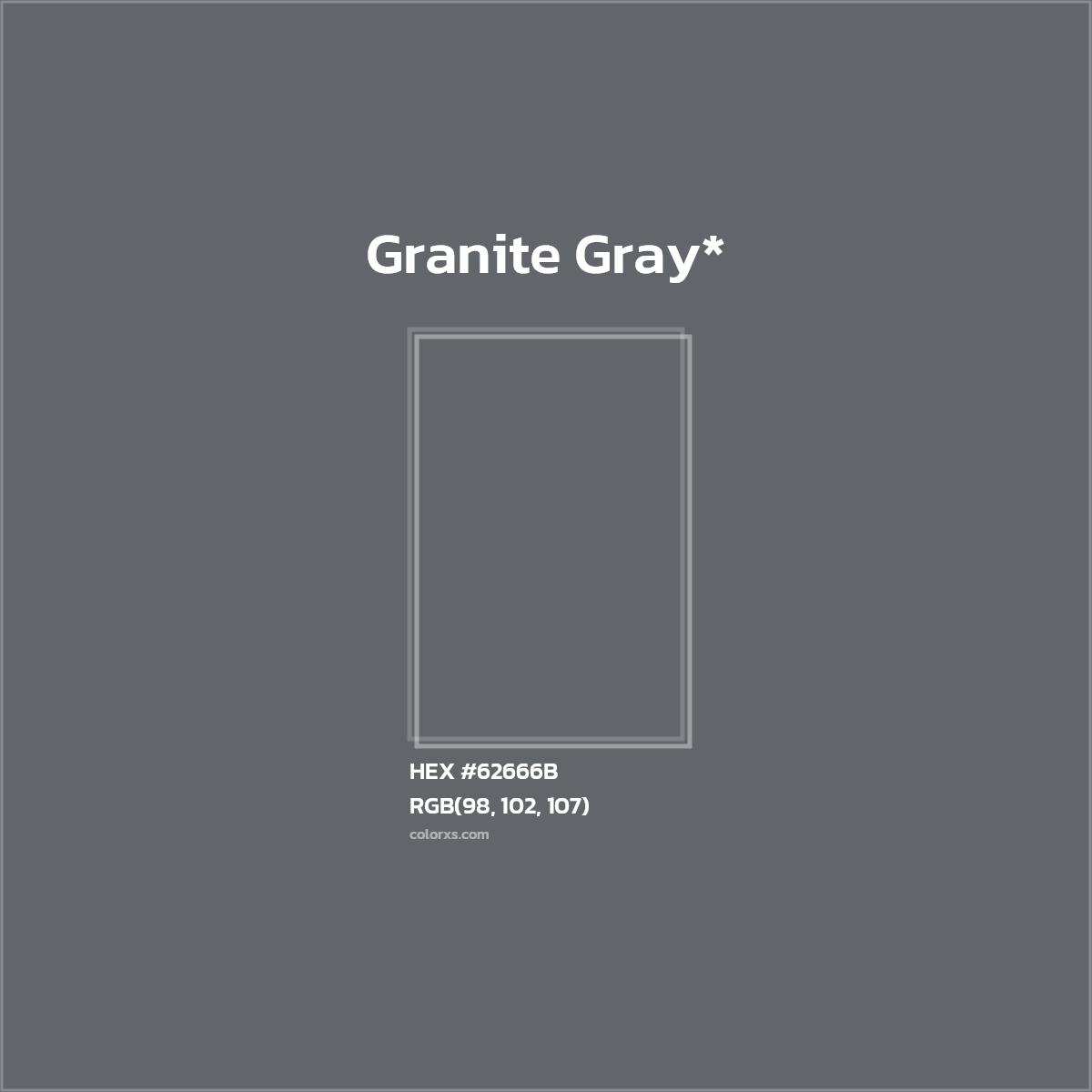 #62666B hex color. RGB, RYB, CMYK, HSL, HSV codes and color conversions. Matching color names, palettes, paints.
