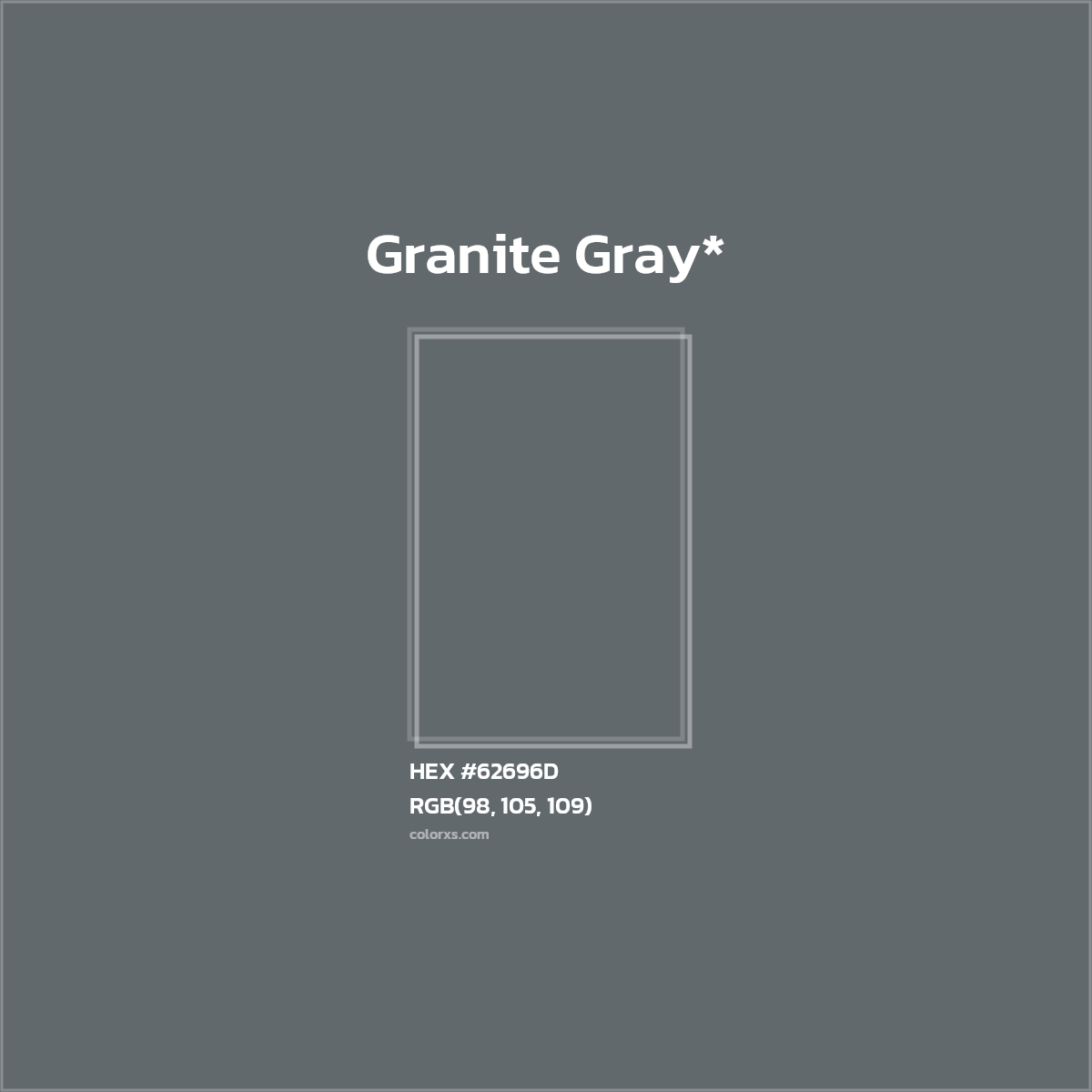 #62696D hex color. RGB, RYB, CMYK, HSL, HSV codes and color conversions. Matching color names, palettes, paints.
