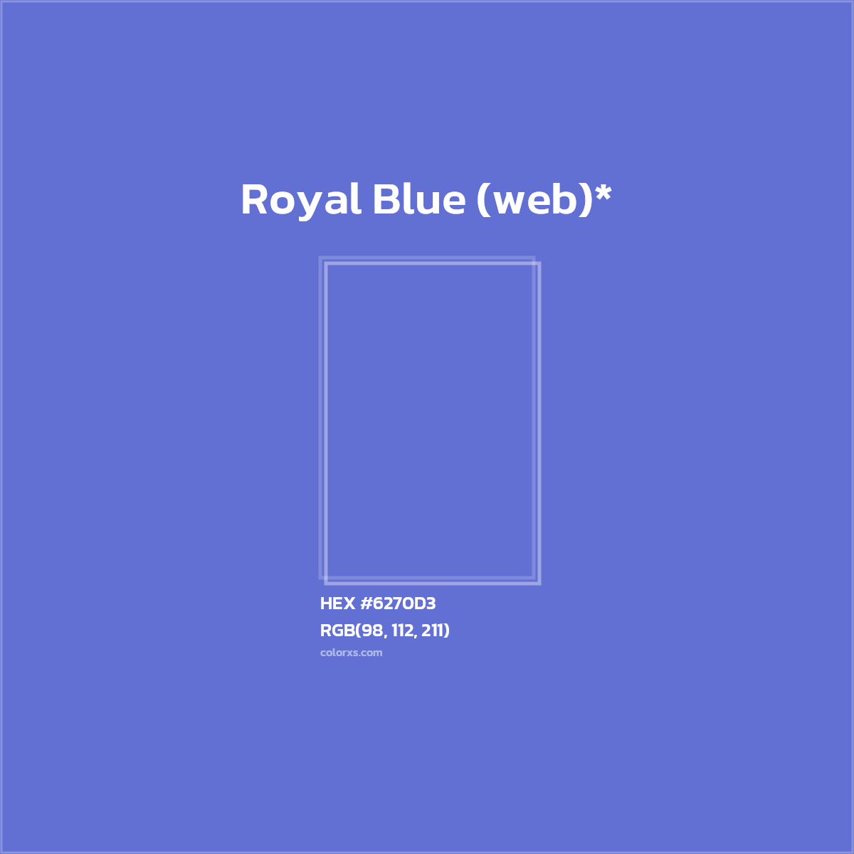 #6270D3 hex color. RGB, RYB, CMYK, HSL, HSV codes and color conversions. Matching color names, palettes, paints.