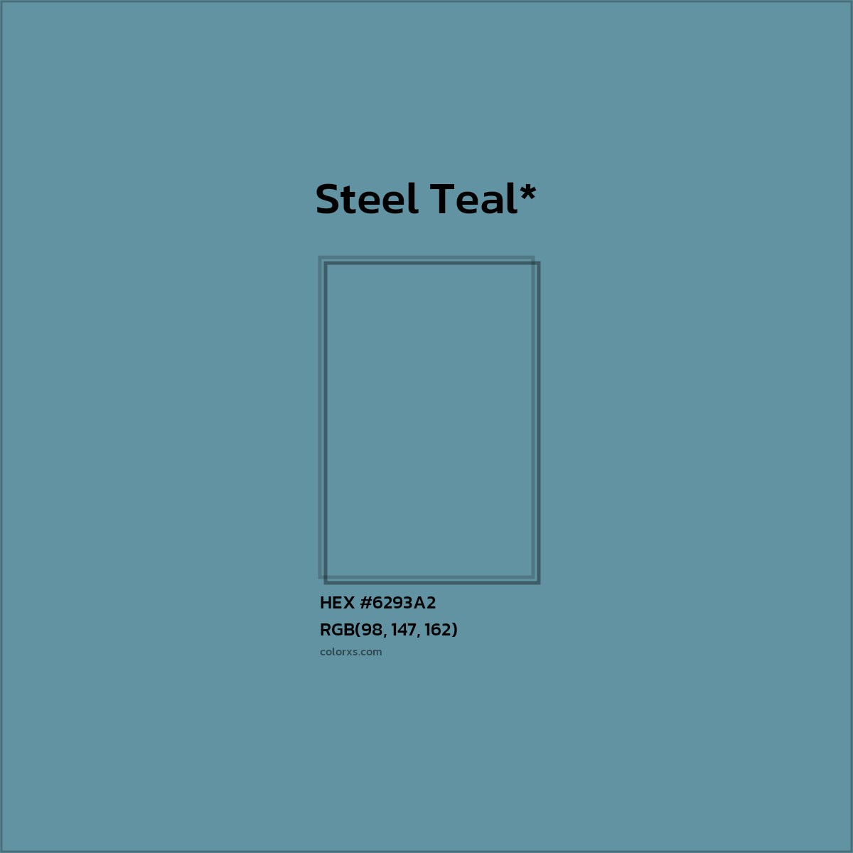 #6293A2 hex color. RGB, RYB, CMYK, HSL, HSV codes and color conversions. Matching color names, palettes, paints.