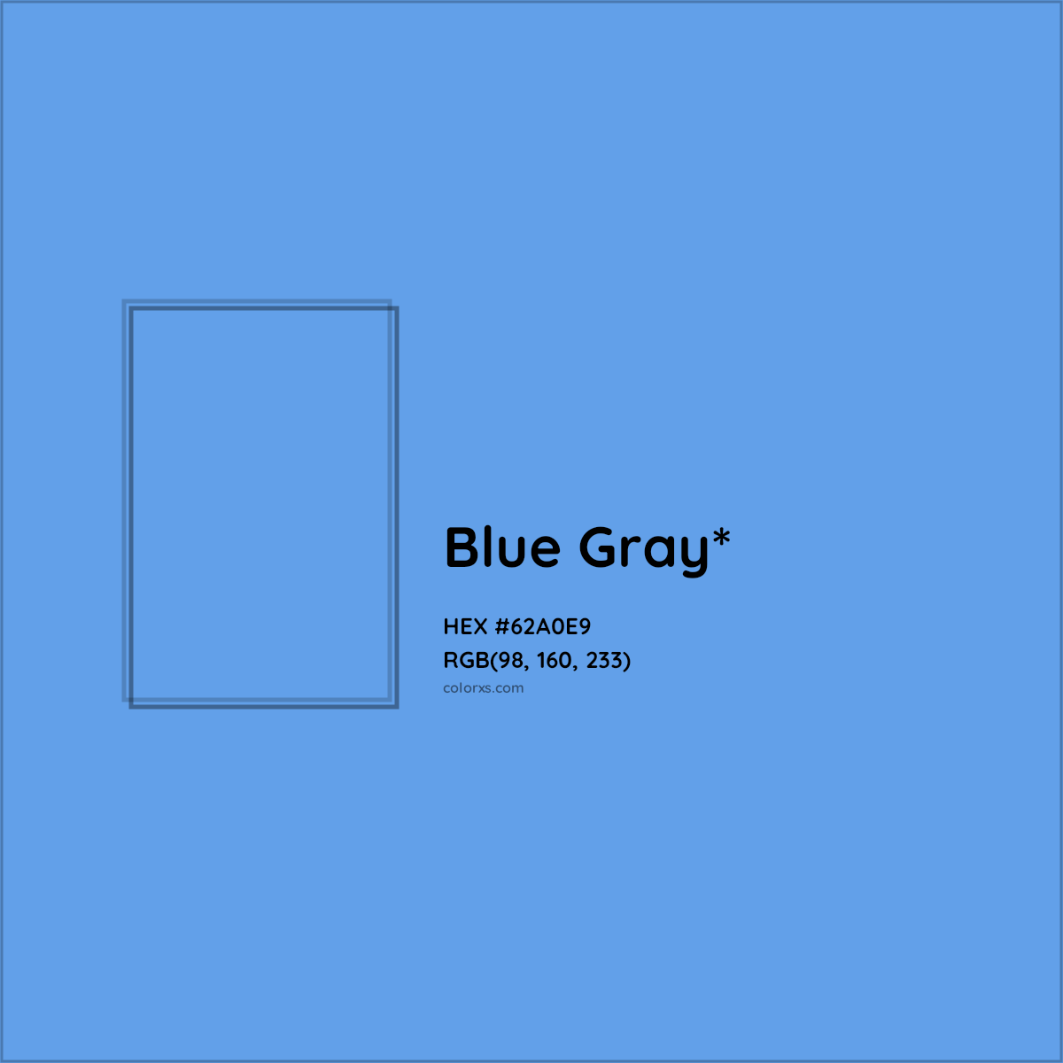 #62A0E9 hex color. RGB, RYB, CMYK, HSL, HSV codes and color conversions. Matching color names, palettes, paints.