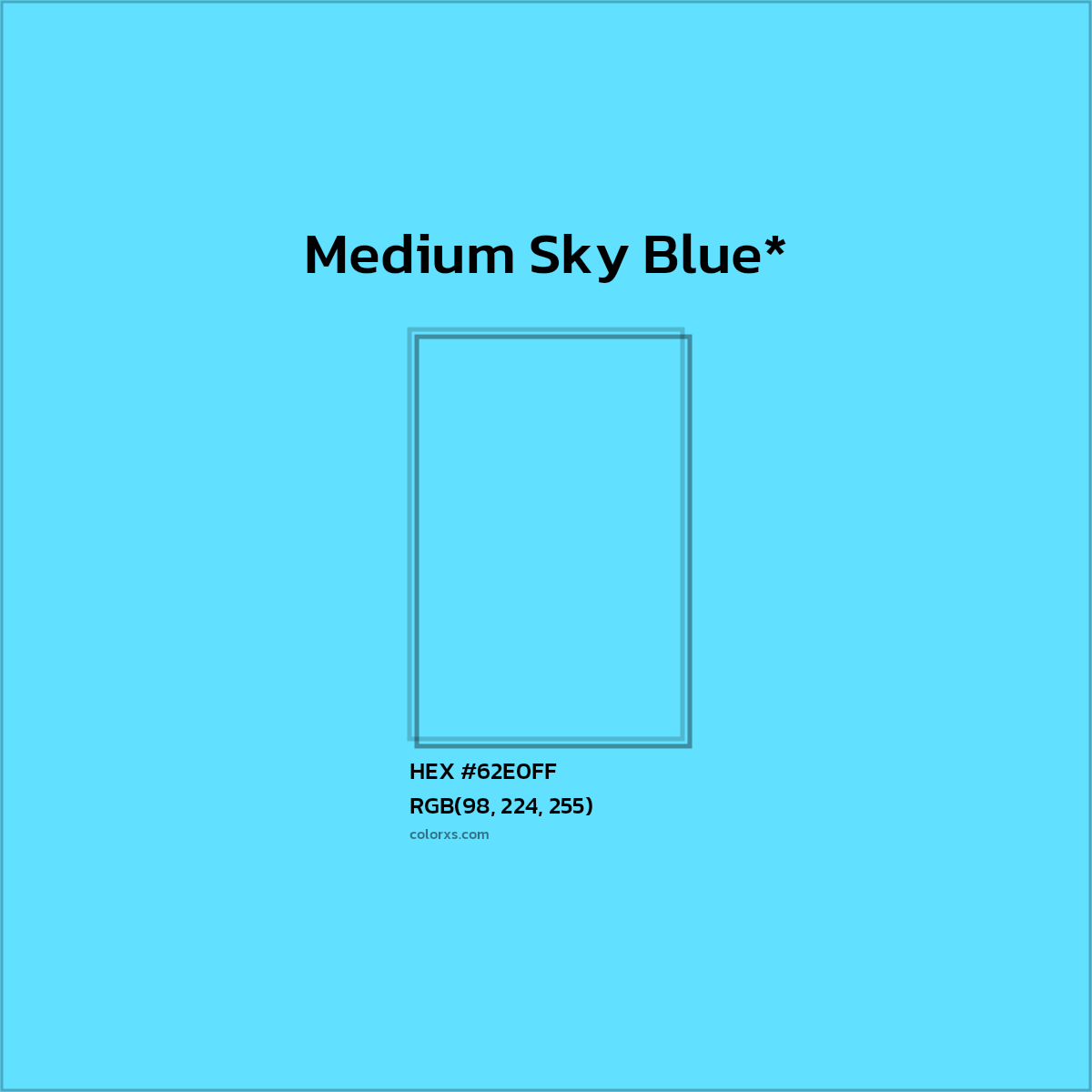#62E0FF hex color. RGB, RYB, CMYK, HSL, HSV codes and color conversions. Matching color names, palettes, paints.