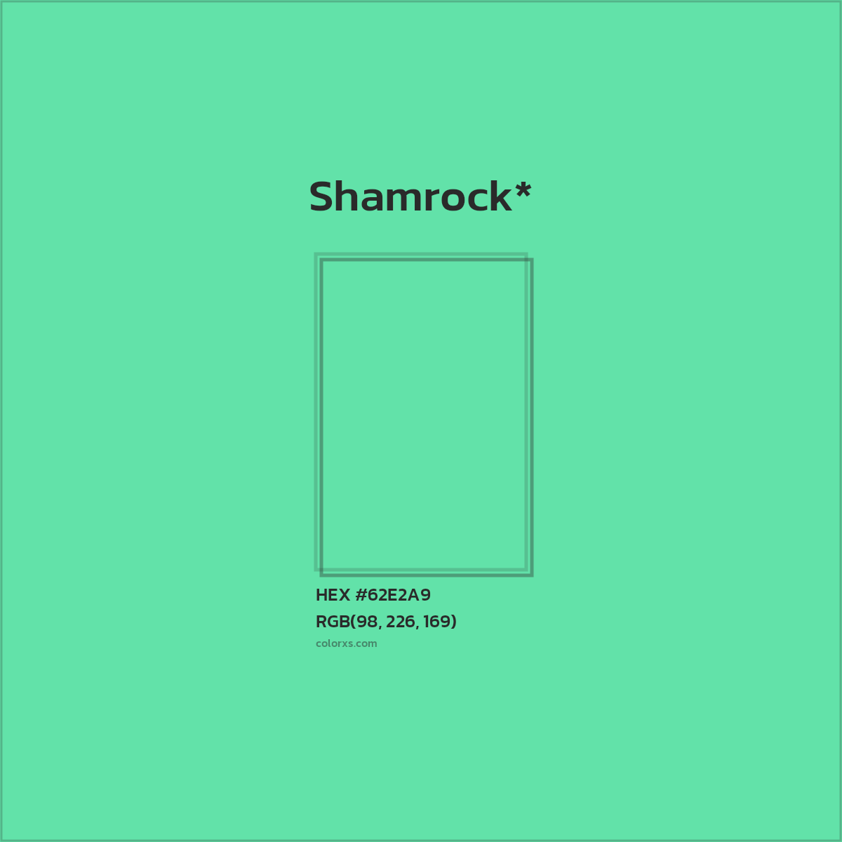 #62E2A9 hex color. RGB, RYB, CMYK, HSL, HSV codes and color conversions. Matching color names, palettes, paints.