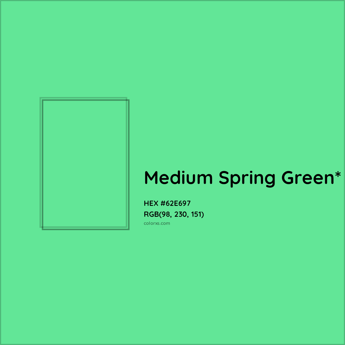 #62E697 hex color. RGB, RYB, CMYK, HSL, HSV codes and color conversions. Matching color names, palettes, paints.