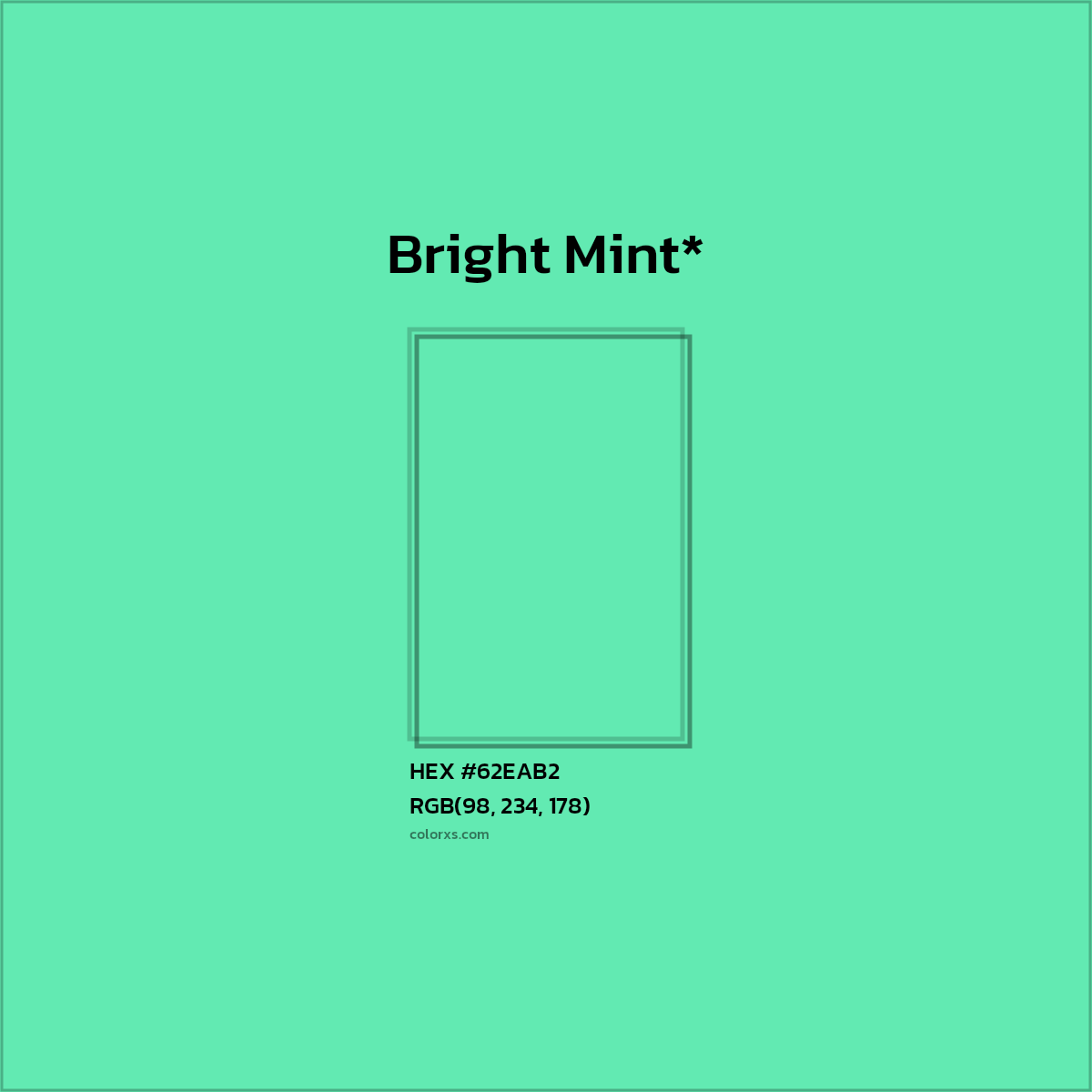 #62EAB2 hex color. RGB, RYB, CMYK, HSL, HSV codes and color conversions. Matching color names, palettes, paints.