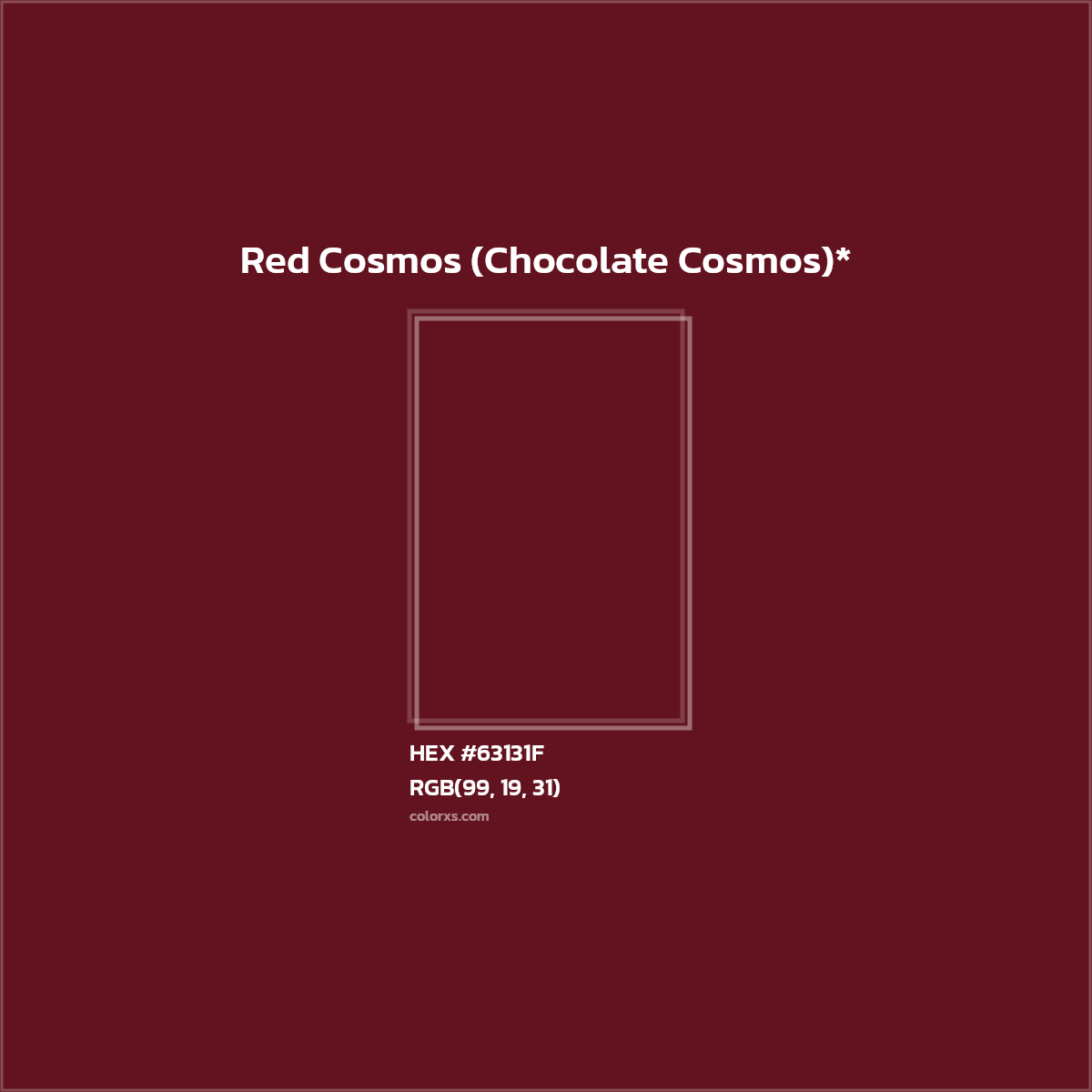 #63131F hex color. RGB, RYB, CMYK, HSL, HSV codes and color conversions. Matching color names, palettes, paints.