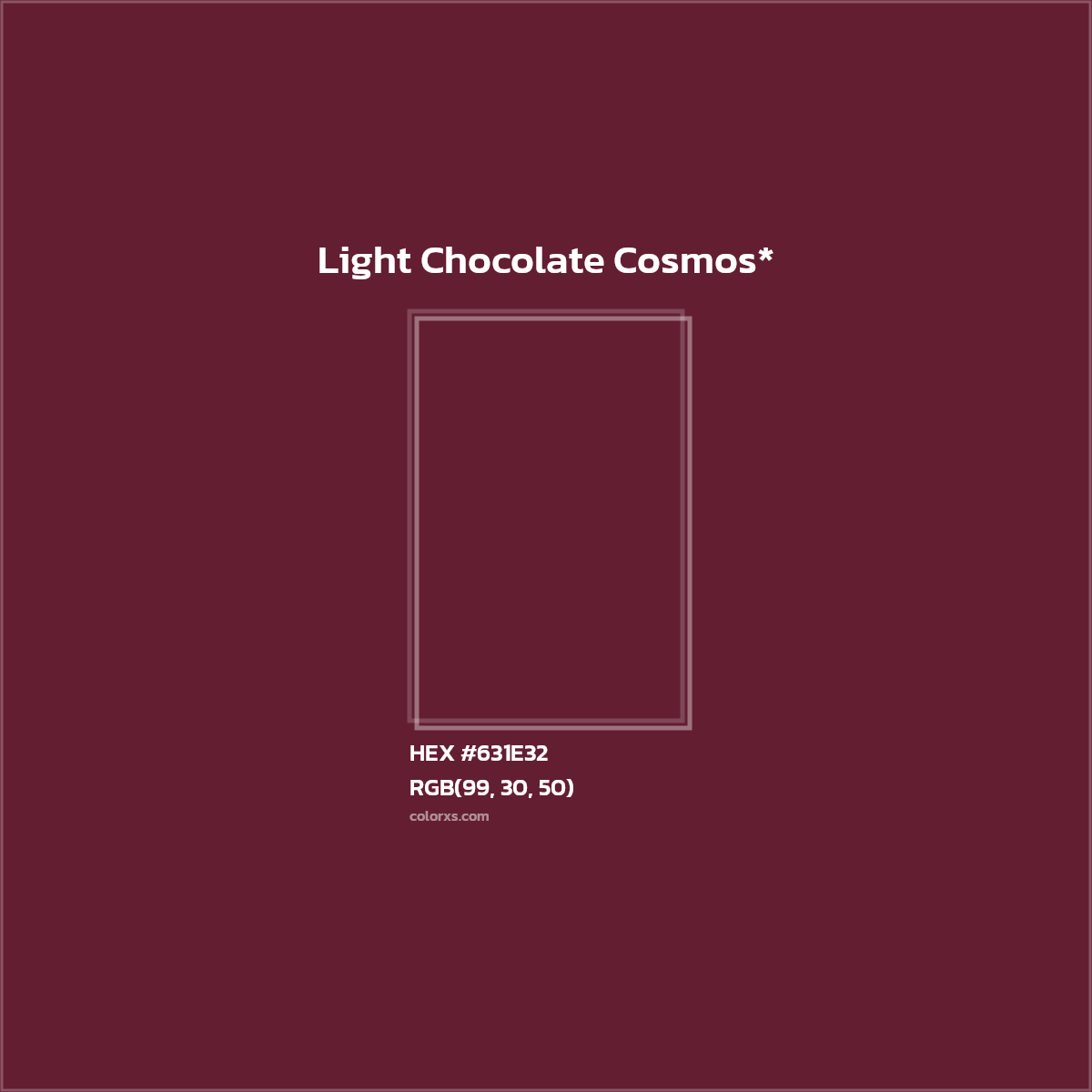 #631E32 hex color. RGB, RYB, CMYK, HSL, HSV codes and color conversions. Matching color names, palettes, paints.