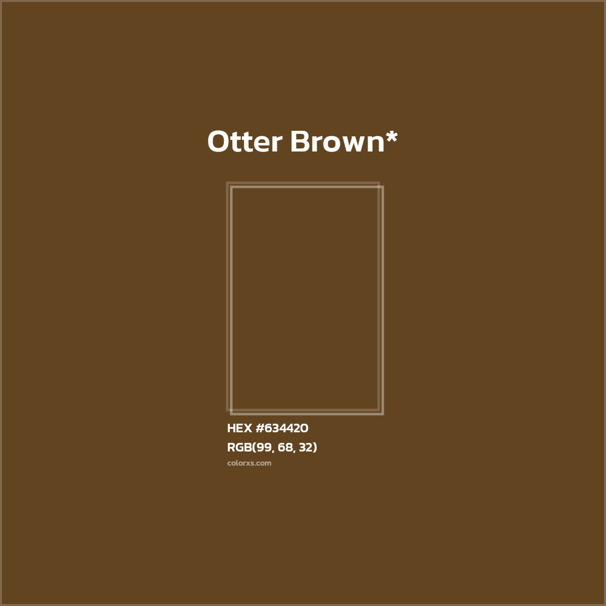 #634420 hex color. RGB, RYB, CMYK, HSL, HSV codes and color conversions. Matching color names, palettes, paints.