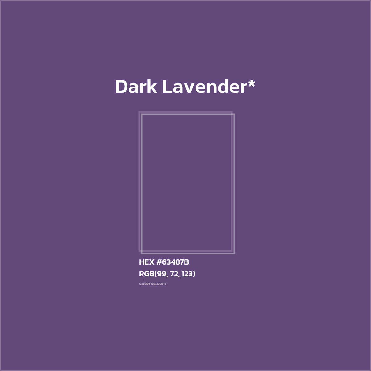 #63487B hex color. RGB, RYB, CMYK, HSL, HSV codes and color conversions. Matching color names, palettes, paints.