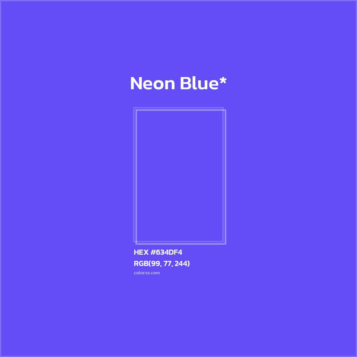 #634DF4 hex color. RGB, RYB, CMYK, HSL, HSV codes and color conversions. Matching color names, palettes, paints.