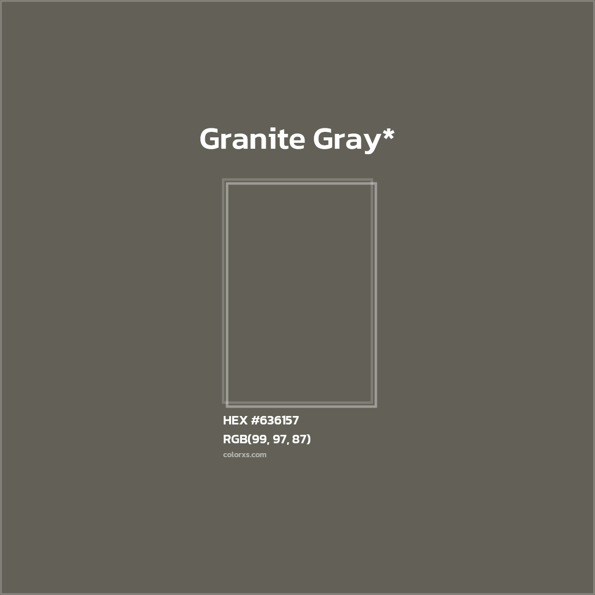 #636157 hex color. RGB, RYB, CMYK, HSL, HSV codes and color conversions. Matching color names, palettes, paints.