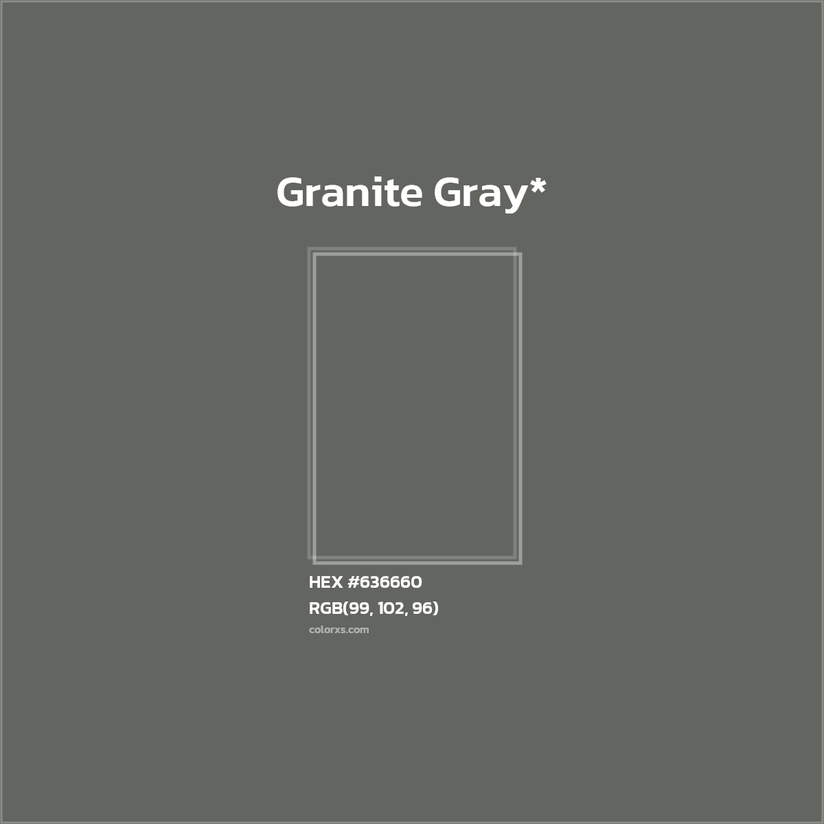 #636660 hex color. RGB, RYB, CMYK, HSL, HSV codes and color conversions. Matching color names, palettes, paints.