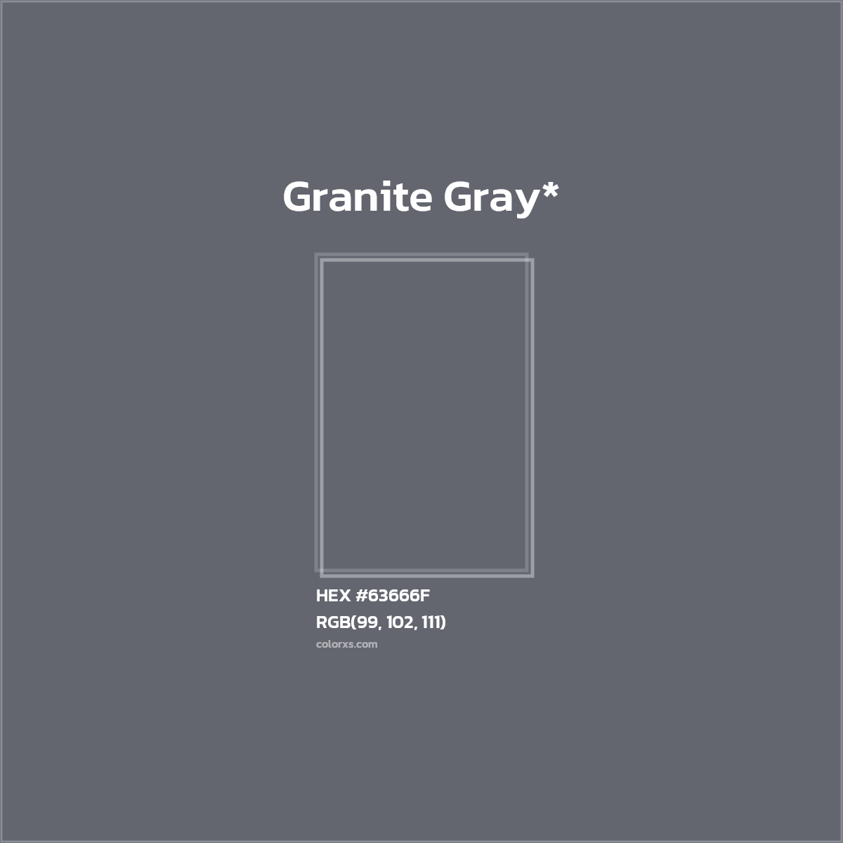 #63666F hex color. RGB, RYB, CMYK, HSL, HSV codes and color conversions. Matching color names, palettes, paints.