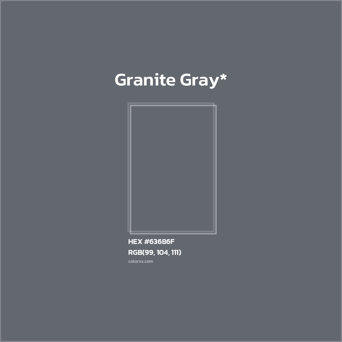 #63686F hex color. RGB, RYB, CMYK, HSL, HSV codes and color conversions. Matching color names, palettes, paints.