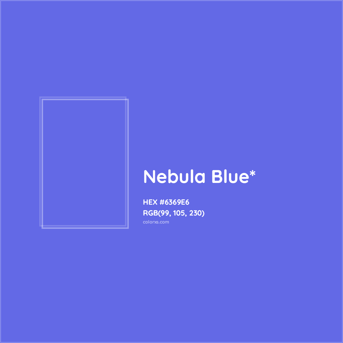 #6369E6 hex color. RGB, RYB, CMYK, HSL, HSV codes and color conversions. Matching color names, palettes, paints.