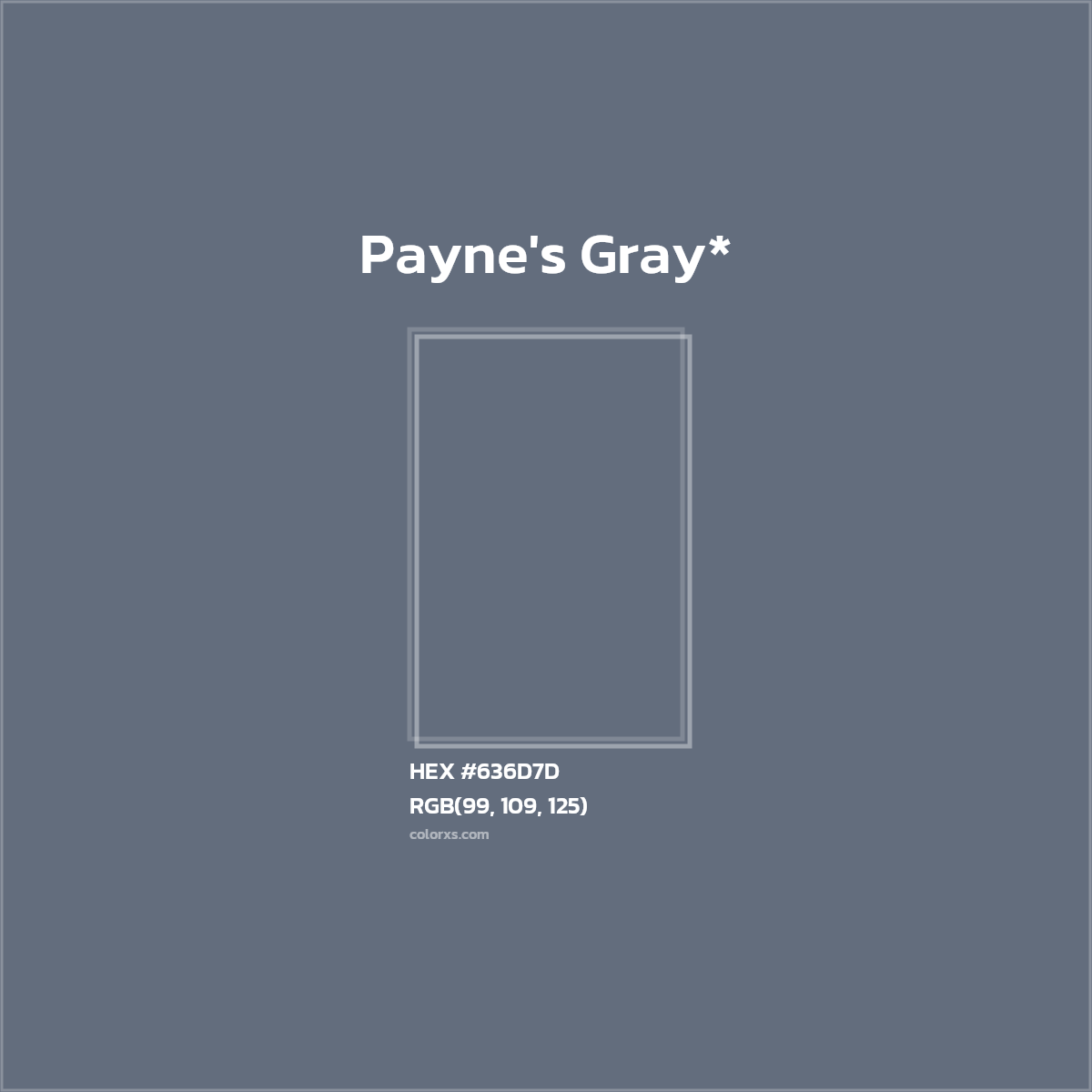 #636D7D hex color. RGB, RYB, CMYK, HSL, HSV codes and color conversions. Matching color names, palettes, paints.