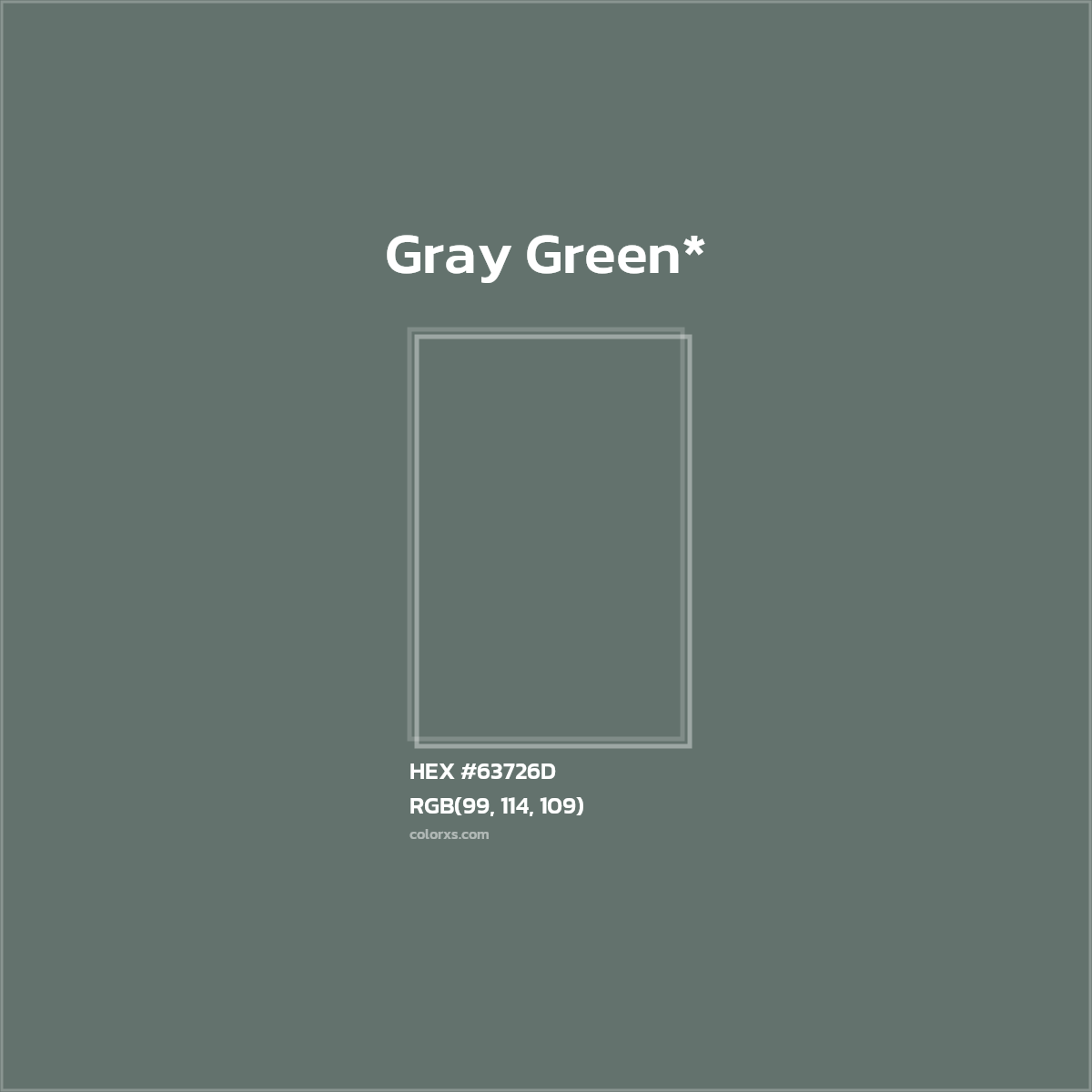 #63726D hex color. RGB, RYB, CMYK, HSL, HSV codes and color conversions. Matching color names, palettes, paints.