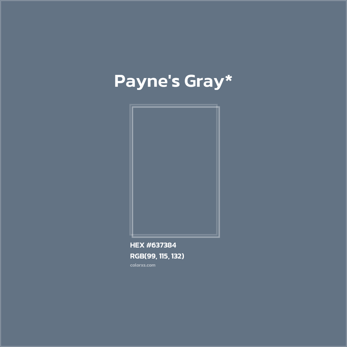 #637384 hex color. RGB, RYB, CMYK, HSL, HSV codes and color conversions. Matching color names, palettes, paints.