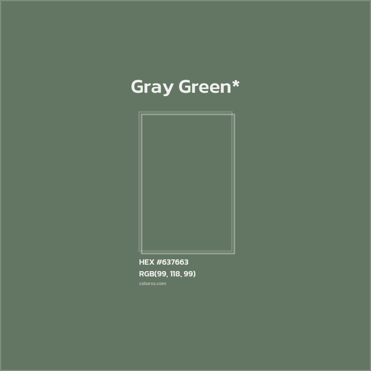 #637663 hex color. RGB, RYB, CMYK, HSL, HSV codes and color conversions. Matching color names, palettes, paints.