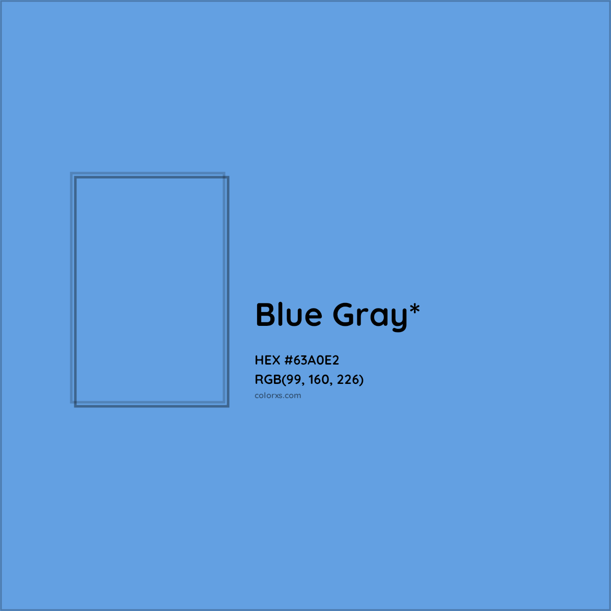 #63A0E2 hex color. RGB, RYB, CMYK, HSL, HSV codes and color conversions. Matching color names, palettes, paints.