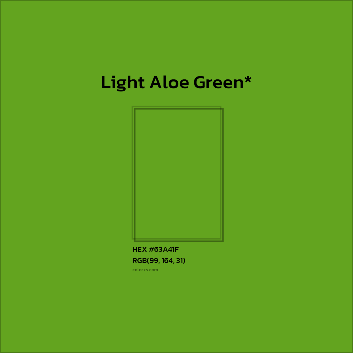 #63A41F hex color. RGB, RYB, CMYK, HSL, HSV codes and color conversions. Matching color names, palettes, paints.
