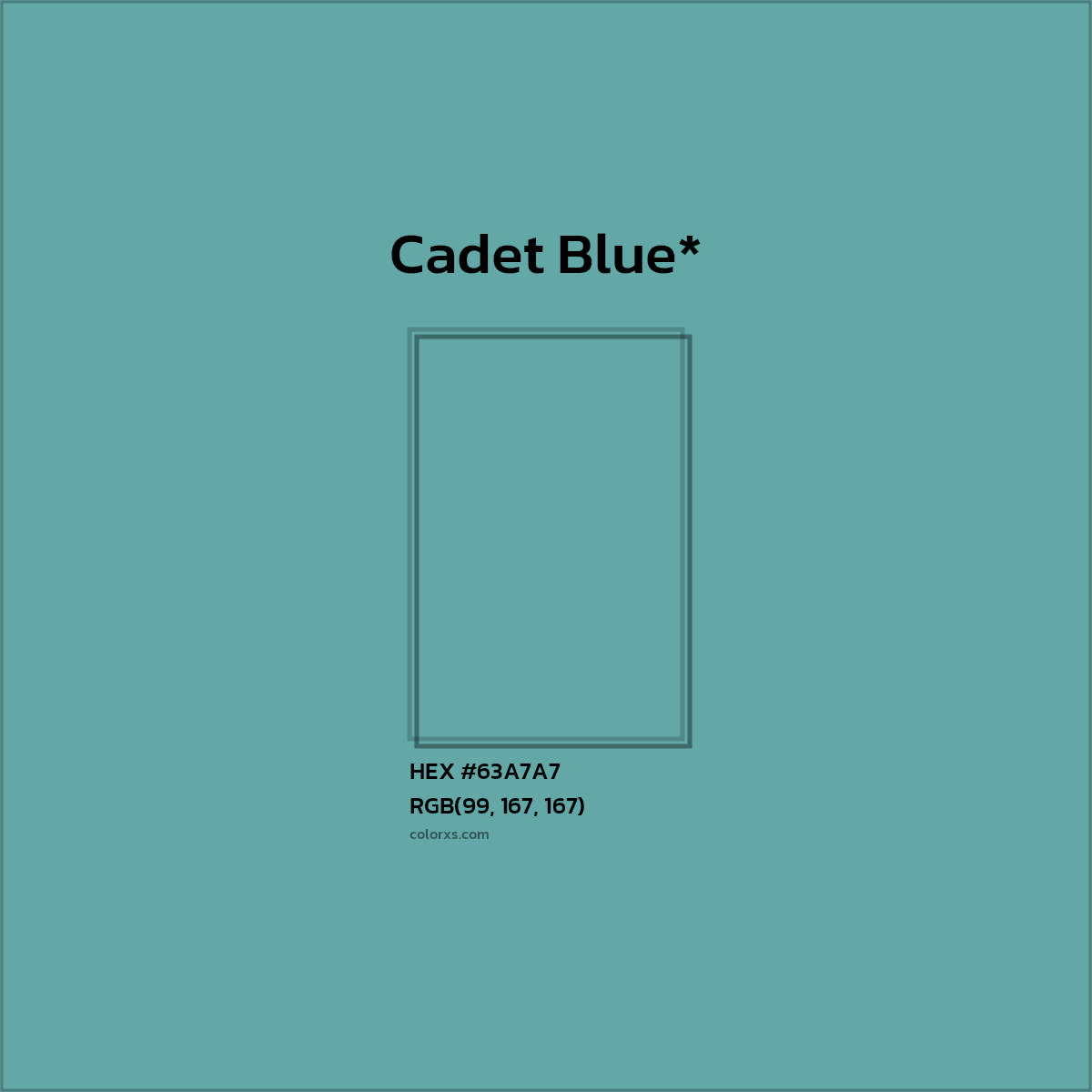 #63A7A7 hex color. RGB, RYB, CMYK, HSL, HSV codes and color conversions. Matching color names, palettes, paints.