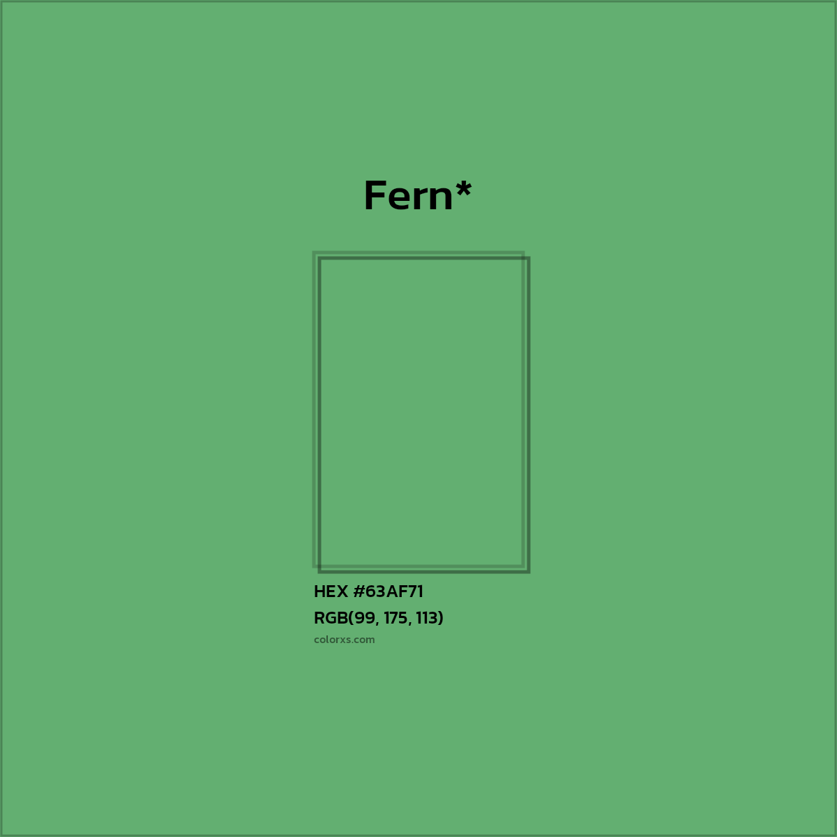 #63AF71 hex color. RGB, RYB, CMYK, HSL, HSV codes and color conversions. Matching color names, palettes, paints.