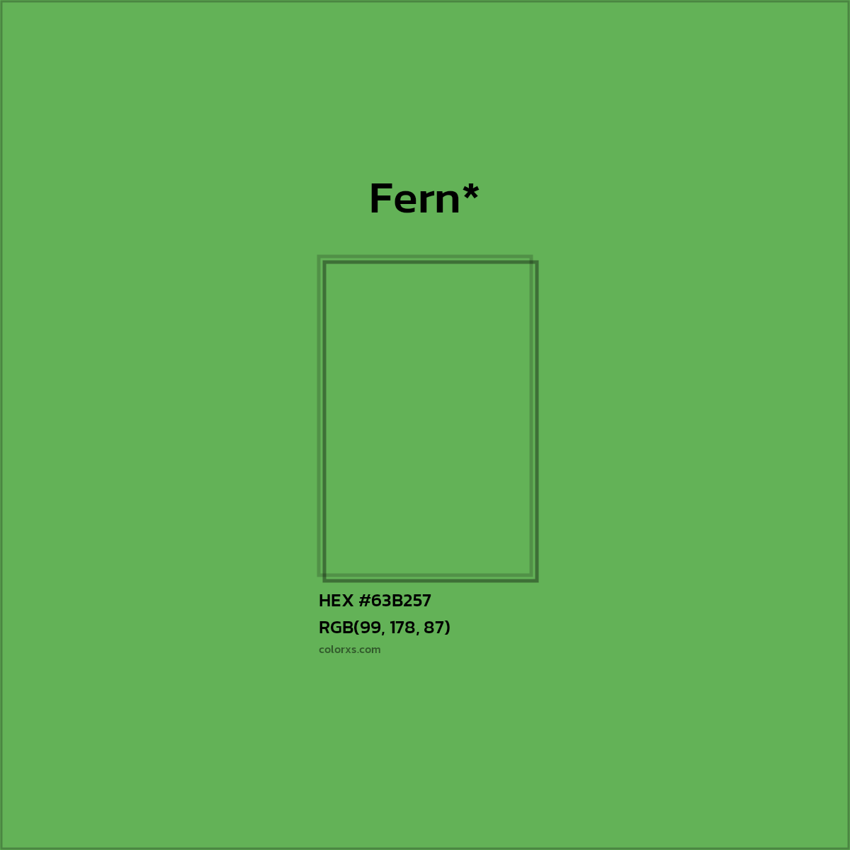 #63B257 hex color. RGB, RYB, CMYK, HSL, HSV codes and color conversions. Matching color names, palettes, paints.