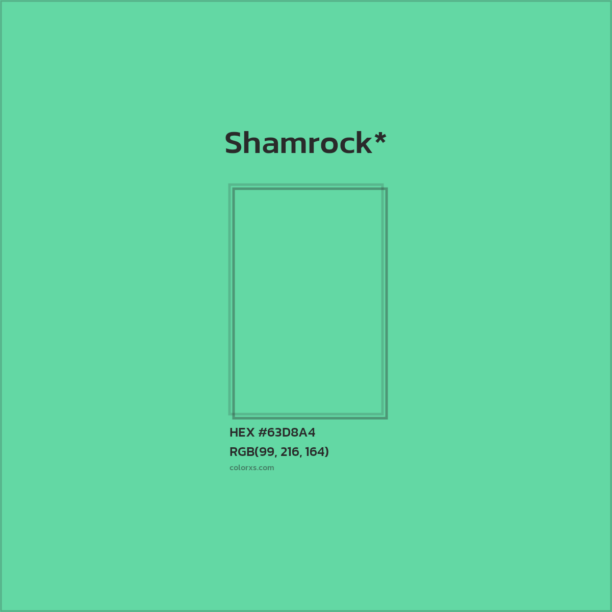 #63D8A4 hex color. RGB, RYB, CMYK, HSL, HSV codes and color conversions. Matching color names, palettes, paints.