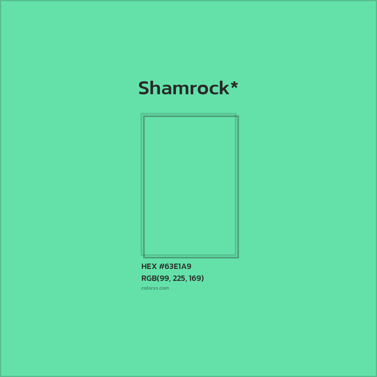 #63E1A9 hex color. RGB, RYB, CMYK, HSL, HSV codes and color conversions. Matching color names, palettes, paints.